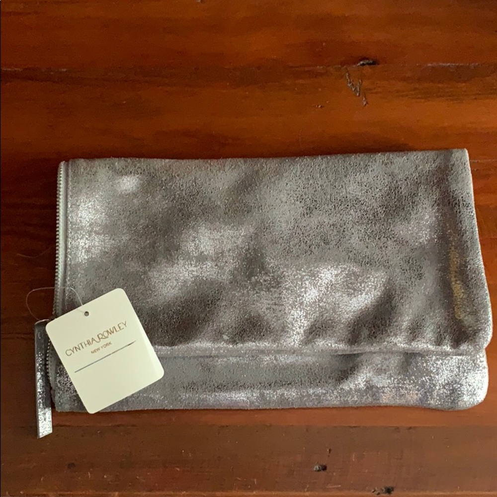 Cynthia Rowley silver fold over sleeve